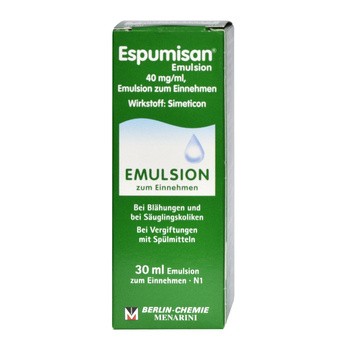 Espumisan, 40 mg/ml, krople doustne, emulsja, 30 ml (import równoległy, Delfarma)