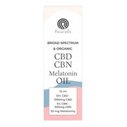 Flowrolls, Olejek konopny, Broad Spectrum CBD 10% + CBN 5% + Melatonina, 10 ml