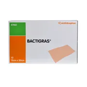 Bactigras, opatrunek parafinowy, jałowy, 15 cm x 20 cm, 10 szt.