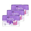 Zestaw 3 x Seni Lady, wkładki urologiczne, super, 15 szt.