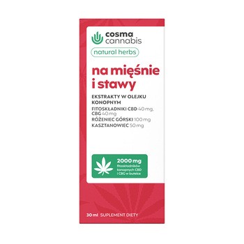 Cosma Cannabis Natural Herbs Na Mięśnie i Stawy, krople, 30 ml