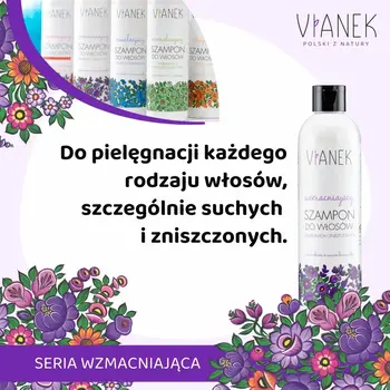 Vianek, wzmacniający szampon do włosów osłabionych i zniszczonych, 300 ml