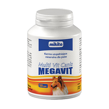 Mikita Multi Vit Canis megavit, karma uzupełniająca mineralna dla psów, tabletki, 50 szt.