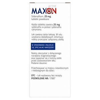 Maxon Active, 25 mg, tabletki powlekane, 8 szt.