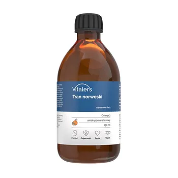 Vitaler's Tran norweski, pomarańczowy, płyn, 250 ml