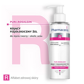 Pharmaceris R Puri-Rosalgin, kojący fizjologiczny żel do mycia twarzy i okolic oczu, 190 ml