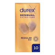 Durex Sensual Extra Lube, prezerwatywy super cienkie, z lubrykantem, 10 szt.