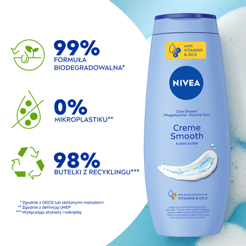 Nivea Creme Smooth, żel pod prysznic, 500 ml