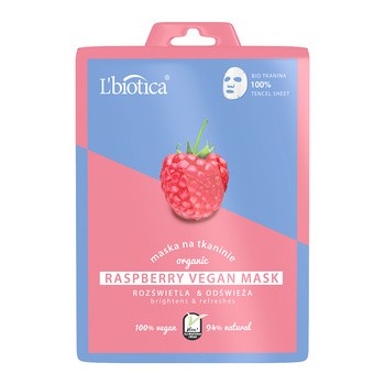 L`biotica Raspberry Vegan Mask, maska na tkaninie, 23 ml