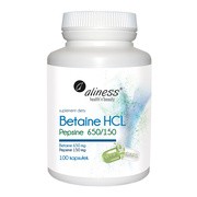 Aliness Betaina HCL + Pepsyna 650/150, kapsułki, 100 szt.