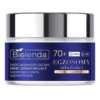Bielenda Egzosomy Młodości, przeciwzmarszczkowy krem odbudowujący i rozjaśniający plamy pigmentacyjne 70+, 50 ml