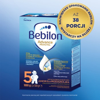 Bebilon Advance Pronutra 5, Junior, formuła na bazie mleka dla przedszkolaka, proszek, 1000 g (2 x 500 g)