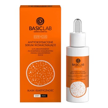 BasicLab Esteticus, antyoksydacyjne serum wzmacniające Blask i Elastyczność, 30 ml