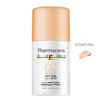 Pharmaceris F, fluid matujący, zwężający pory, Natural 02, SPF 25, 30 ml