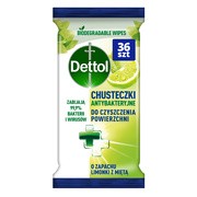 Dettol chusteczki do mycia i dezynfekcji powierzchni, limonka i mięta, 36 szt.
