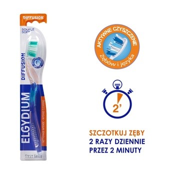 Elgydium Diffusion, szczoteczka do zębów, miękka, 1 szt.