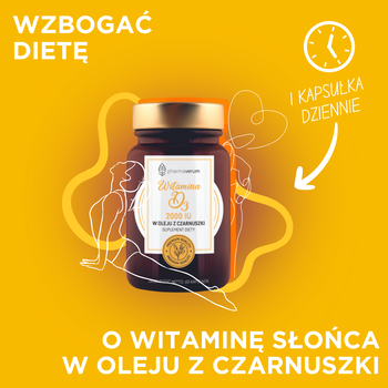Witamina D3 2000 IU w oleju z czarnuszki, kapsułki, 60 szt.