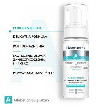 Pharmaceris A Puri-Sensilium, łagodząca pianka myjąca do twarzy i okolic oczu, 150 ml