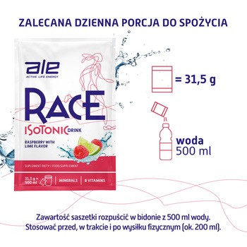 Ale Race Isotonic Drink Raspberry & Lime Flavor, proszek, 31,5 g