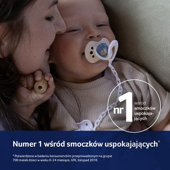 Canpol Lovi, smoczek silikonowy, dynamiczny Night&Day, Boy, 18 m+, 2 szt.