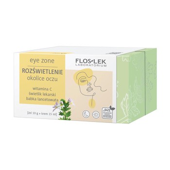 Zestaw Promocyjny Flos-Lek Rozświetlenie, krem pod oczy świetlik i witamina C, 15 ml + żel ze świetlikiem do powiek i pod oczy, 10 g