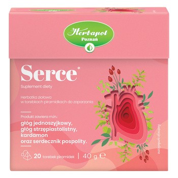 Herbapol Poznań, Serce, herbatka ziołowa, saszetki, 2 g x 20 szt.
