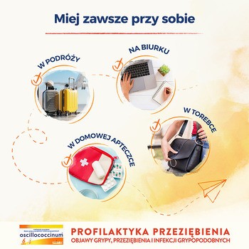 Oscillococcinum na przeziębienie i grypę, granulki, 6 dawek