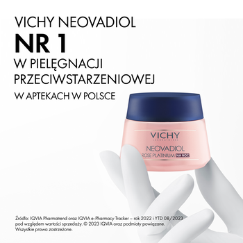 Vichy Neovadiol Rose Platinium, wzmacniający i regenerujący krem na noc, 50 ml