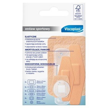 Viscoplast Zestaw Sportowy, plastry z opatrunkiem, 22 szt.