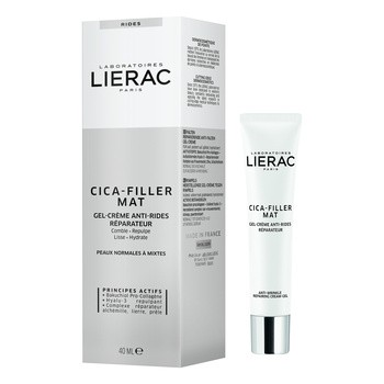 Lierac Cica-Filler Mat, przeciwzmarszczkowy żel-krem regeneracyjny dla skóry normalnej i mieszanej, 40ml