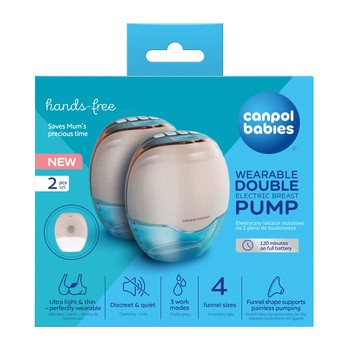 Canpol Babies Hands-Free, podwójny laktator bezprzewodowy, muszlowy, 2 szt.