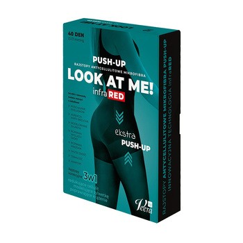 Look At Me! by Veera, antycellulitowe rajstopy Push-Up z microfibrą, kolor czarny, rozmiar XS