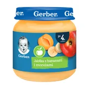 Gerber Deser, jabłka z bananami i morelami, 4 m+, 125 g