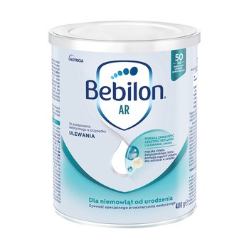 Bebilon AR, do postępowania dietetycznego w przypadku ulewań dla niemowląt od urodzenia, proszek, 400 g