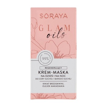 Soraya Glam Oils, regenerujący krem-maska, na dzień  i noc, 50 ml