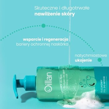 Zestaw Oillan, olejkowy żel do mycia, 400 ml + nawilżający dermo-krem, 200 ml