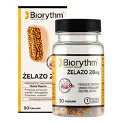 Biorythm Żelazo 28 mg, kapsułki o przedłużonym uwalnianiu, 30 szt.