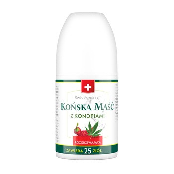 SwissMedicus, końska maść z konopiami, rozgrzewająca, roll-on, 90 ml
