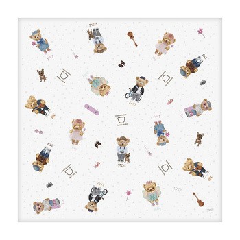 Ceba Baby, mata ochronna Fluffy Puffy Teddy Bears Team 120x120 cm, 1 szt.