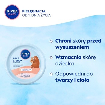 Nivea Baby, krem pielęgnacyjny do twarzy i ciała, 200 ml