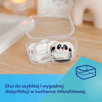Canpol Babies, smoczek uspokajający, silikonowy symetryczny, 0-6 m, BabiesBoo biały, 2 szt.