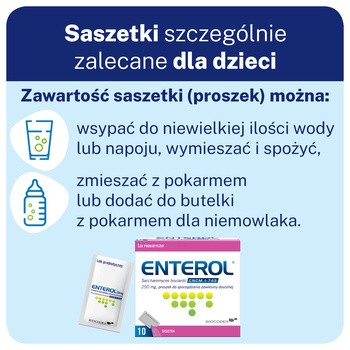 Enterol, 250 mg, proszek do sporządzania zawiesiny doustnej, 10 saszetek