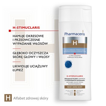 Pharmaceris H-Stimuclaris, specjalistyczny szampon stymulujący wzrost włosów i przeciwłupieżowy, 250 ml