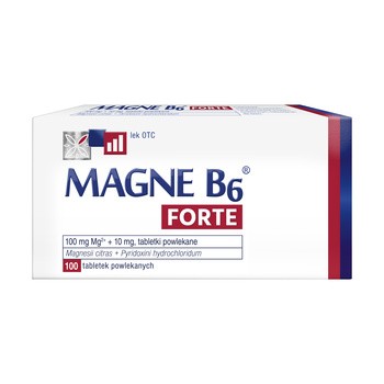 Magne B6 Forte, 100 mg+10 mg, tabletki powlekane,100 szt.