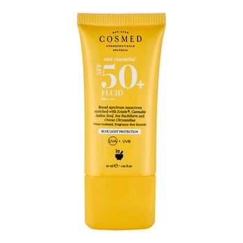 Cosmed SPF 50+ Sun Essential Fluid, płynny filtr przeciwsłoneczny do twarzy, 50 ml