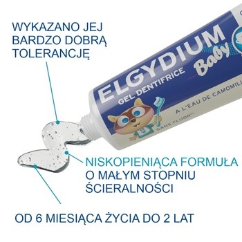 Elgydium Baby, pasta do zębów w żelu, dla dzieci od 6 miesięcy do 2 lat, 30 ml
