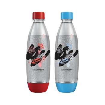 SodaStream Fuse New Art Vibes, butelka 1L czerwona + niebieska, 2 szt.