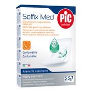 PiC Soffix Med, plaster pooperacyjny z antybakteryjnym opatrunkiem, 5 x 7 cm, 5 szt.