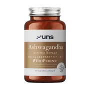 Uns Ashwagandha + Bioperine, kapsułki twarde, 60 szt.