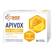 DOZ PRODUCT Apivox na gardło z miodem i propolisem, pastylki do ssania, 24 szt.